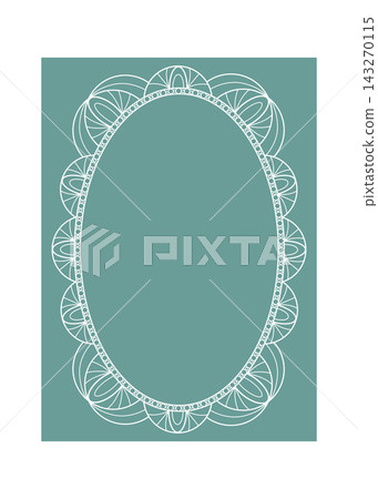 Lace Frame Oval Border Line Art Lace Frame Oval Border Line Art 143270115