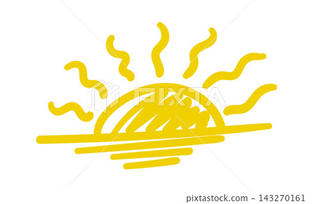 Sun Rising Doodle Crayon Sketch Sun Rising Doodle Crayon Sketch 143270161