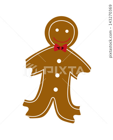 Gingerbread Man Smiling Cookie Cartoon Gingerbread Man Smiling Cookie Cartoon 143270369
