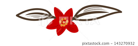 Poinsettia Blossom Divider Line Art Poinsettia Blossom Divider Line Art 143270932