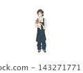Illustration of a flower shop staff member 143271771
