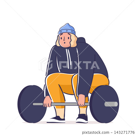 Fat Weightlifter Deadlift Gym Cartoon Fat Weightlifter Deadlift Gym Cartoon 143271776