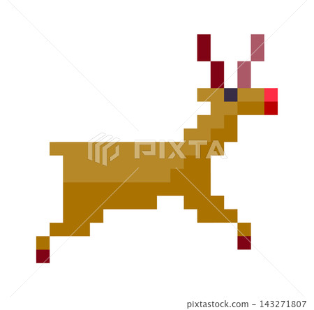 Reindeer Running Pixel Art Reindeer Running Pixel Art 143271807