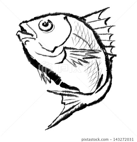 躍起的鯛魚 - 黑白 躍起的鯛魚 - 黑白 143272031