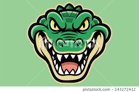 Aggressive Alligator Mascot Head Vector Illustration Aggressive Alligator Mascot Head Vector Illustration 143272412