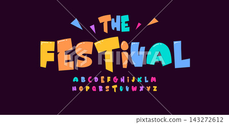 Colorful Cartoon Kids Font Alphabet. Fun Playful Bold Letters for Children Design, Posters, Games, Education, Birthday Party, Logo, Branding. Youthful typography. Vector typeset Colorful Cartoon Kids Font Alphabet. Fun Playful Bold Letters for Children Design, Posters, Games, Education, Birthday Party, Logo, Branding. Youthful typography. Vector typeset 143272612