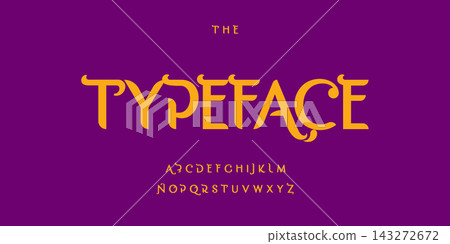 Typeface, decorative artistic font with cultural Indian flair, ideal for ethnic and cultural designs, luxurious design for artistic branding. Exotic typography with stylish accents. Vector typeset Typeface, decorative artistic font with cultural Indian flair, ideal for ethnic and cultural designs, luxurious design for artistic branding. Exotic typography with stylish accents. Vector typeset 143272672