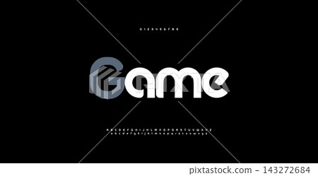 Modern Font Logo Alphabet Geometric Letter Set Creative Typography, Tech Sport Game Typographic Design for Poster Headline, Digital Futuristic Logotype, Sans Serif Fonts. Vector Typeface Modern Font Logo Alphabet Geometric Letter Set Creative Typography, Tech Sport Game Typographic Design for Poster Headline, Digital Futuristic Logotype, Sans Serif Fonts. Vector Typeface 143272684
