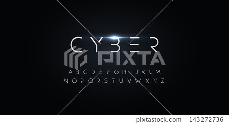 Cyber Futurism style alphabet. Thin segment line font, minimalist type for modern futuristic logo, elegant monogram, digital device and hud graphic. Minimal style letters, vector typography design. Cyber Futurism style alphabet. Thin segment line font, minimalist type for modern futuristic logo, elegant monogram, digital device and hud graphic. Minimal style letters, vector typography design. 143272736