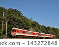 這是一列神戶電氣鐵路的列車正沿著陡坡滑行。 143272848