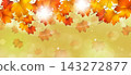 golden autumn falling Leaves banner 143272877