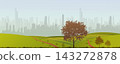 autumn landscape and cityscape banner 143272878