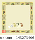 Top view of board games.Frame of board game ,Funny frame, walking.Flat vector illustrations. 143273406