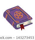 Hand drawn magical spellbook vector illustration isolated on white bakground. 143273453