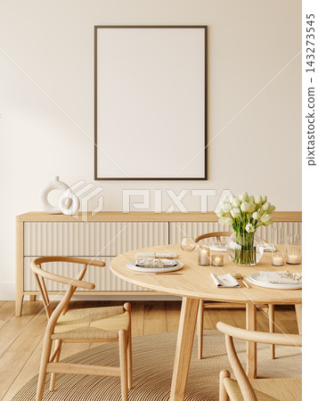 mock up poster frame in interior room 143273545