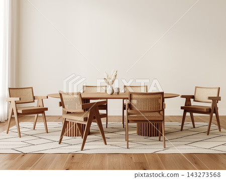 empty room with wooden chair in a modern style 143273568