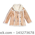 Men's sheepskin coat on a white background. 143273678