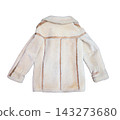 Men's sheepskin coat on a white background. Back side. 143273680