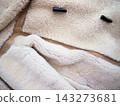 Background and Texture Men's sheepskin coat. 143273681