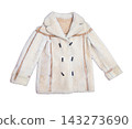 Men's sheepskin coat on a white background. 143273690