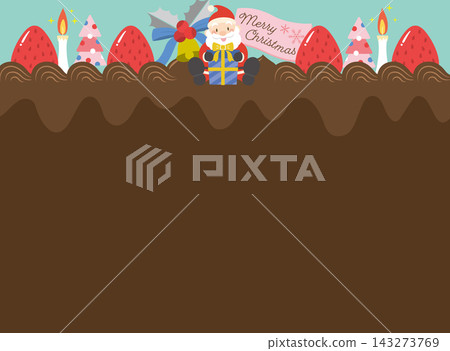 聖誕老人聖誕巧克力蛋糕相框 143273769