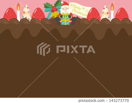 聖誕老人聖誕巧克力蛋糕相框 143273770