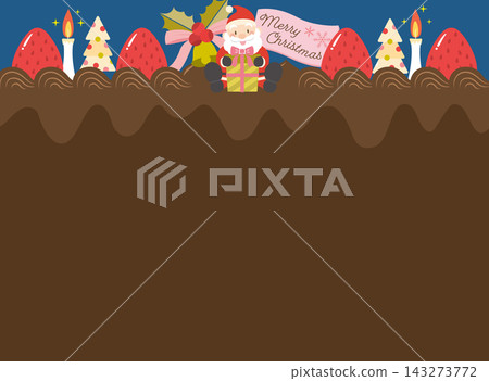 聖誕老人聖誕巧克力蛋糕相框 143273772