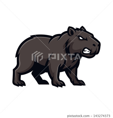 capybara mascot logo illustration vector design template simple and modern style capybara mascot logo illustration vector design template simple and modern style 143274373
