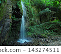 Summer in Yurihama Town, Tottori Prefecture: The famous waterfall "Fudo Falls" and a shrine 143274511