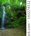 Summer in Yurihama Town, Tottori Prefecture: The famous waterfall "Fudo Falls" and a shrine 143274512