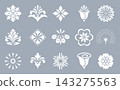 Flower icons set. Isolated elements for design. Vector graphics. Flower collection 143275563