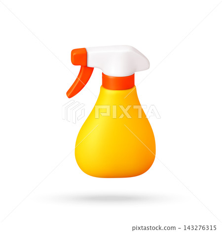 3D Yellow Cleaning Spray Bottle With Trigger 143276315