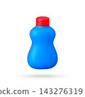 3D Blue Plastic Bottle With Red Cap 143276319