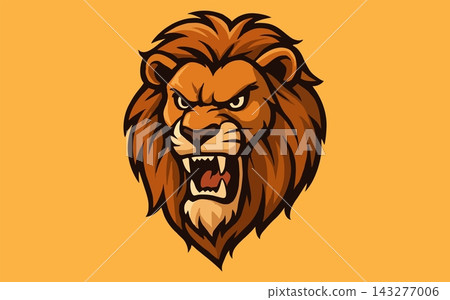 Angry Roaring Lion Head Esports Mascot Vector Illustration 143277006