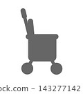 Silver Cart (Single) / Pictograms for Caregiving, Preventive Care, Independent Living Support, and Welfare Housing Environment (Black/Gray) 143277142