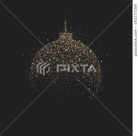 Christmas ball ornament made of glowing dots black Christmas ball ornament made of glowing dots black 143277169