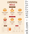 Illustrated Cinnamon Roll Bakery Menu Template 143277377