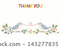 Nordic-style bird thank you card 143277835