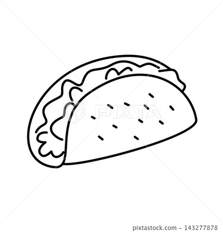 outline taco mexican food outline taco mexican food 143277878