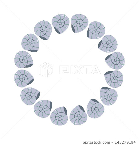 Cute Sea Shell Wreath Frame Vector Illustration Cute Sea Shell Wreath Frame Vector Illustration 143279194