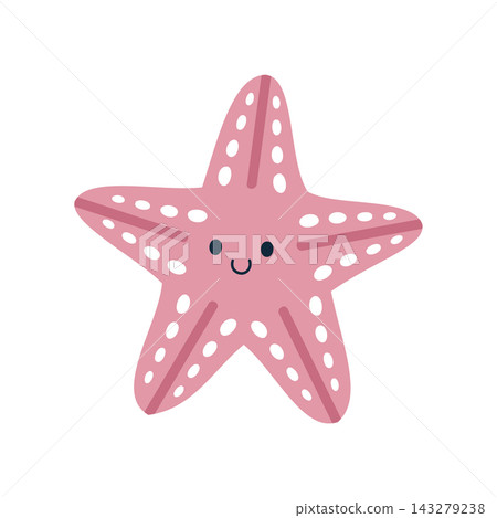 Cute Pink Starfish Cartoon Character Vector Cute Pink Starfish Cartoon Character Vector 143279238