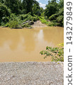 Broken Concrete Bridge Damaged by Flash Flood 143279849
