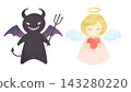 Cute angel and devil illustration set 143280220
