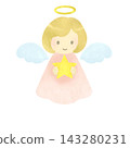 Illustration of a cute angel holding a star 143280231
