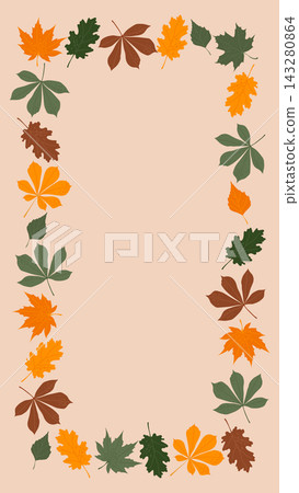 Autumn border frame template made of colorful fall leaves copy space Autumn border frame template made of colorful fall leaves copy space 143280864