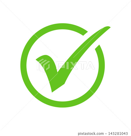A green checkmark icon surrounded by a circle A green checkmark icon surrounded by a circle 143281043
