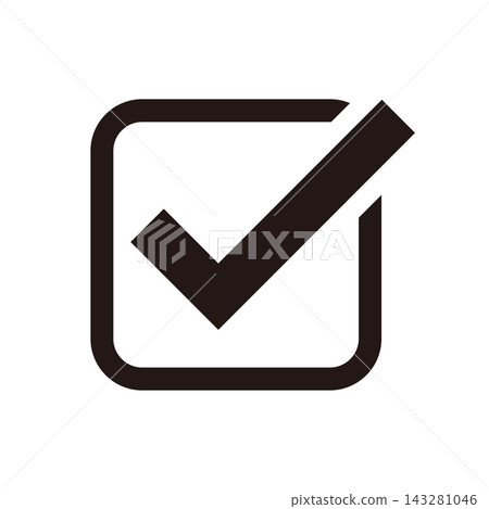 A black checkmark icon enclosed in a square. A black checkmark icon enclosed in a square. 143281046