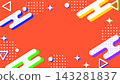 Vivid and energetic red and orange Memphis-style frame background 16:9 143281837