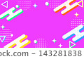 Vivid and vibrant purple Memphis-style frame background (16:9 aspect ratio) 143281838