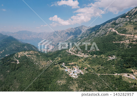 Panoramic view of Kotor Bay and Lovcen mountain landscape Panoramic view of Kotor Bay and Lovcen mountain landscape 143282957